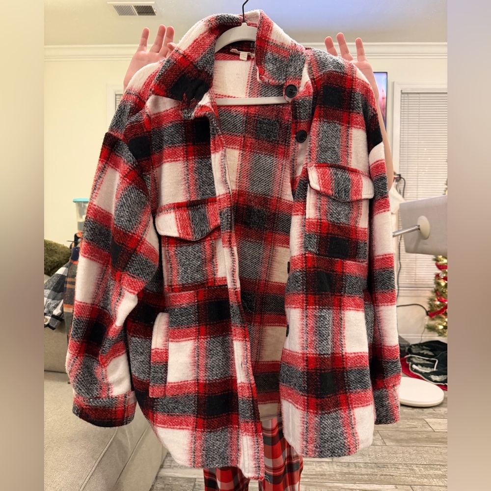 Plaid Women's Jacket - Red and Black